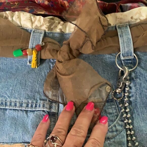 BOHO Vintage Retro DIY JNCO Jeans purse Recycled Repurposed - Picture 7 of 13